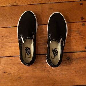 Black vans slip ons